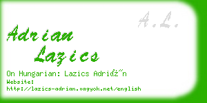 adrian lazics business card